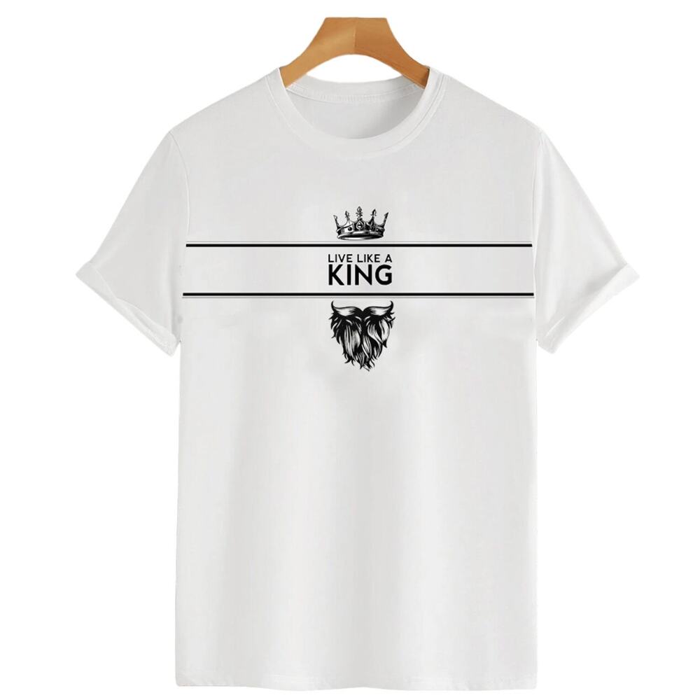 Manfinity Crown & Slogan Graphic Tee in White, Size XXL